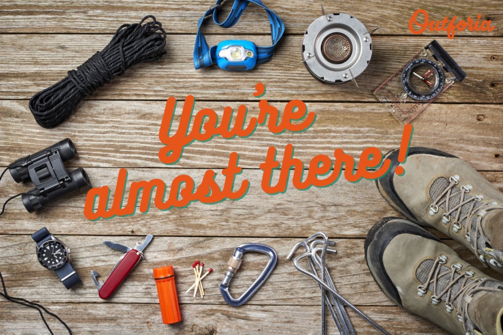 Camping gears spread out