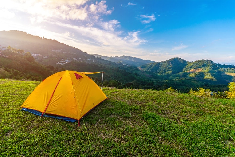 Tent on the top of mountain