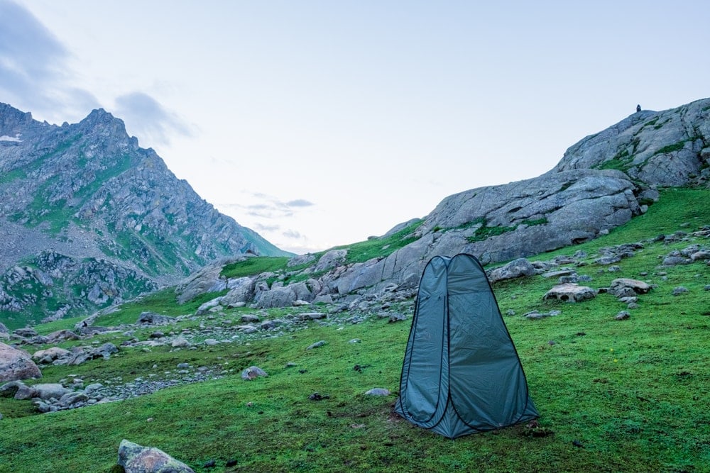 Camping toilet in the middle of the mountain