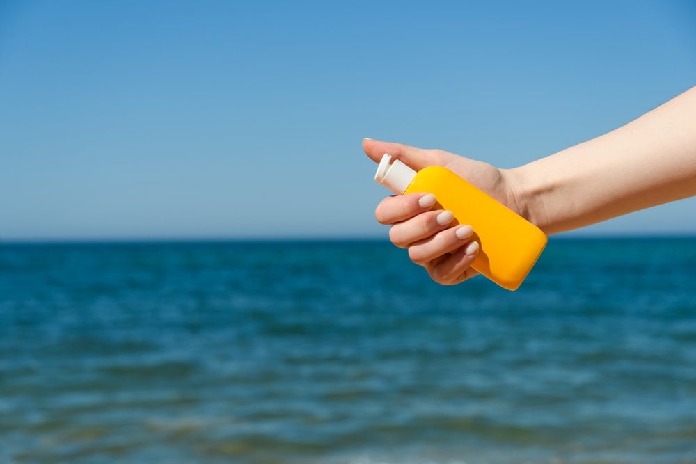 Sunscreen during beach camping