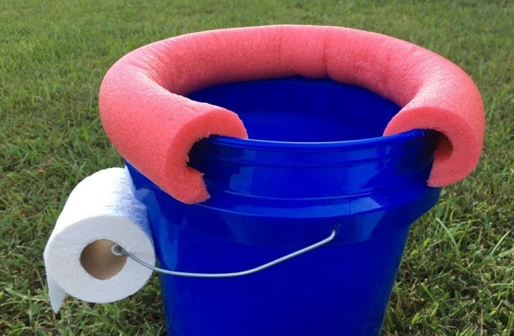 finished bucket toilet