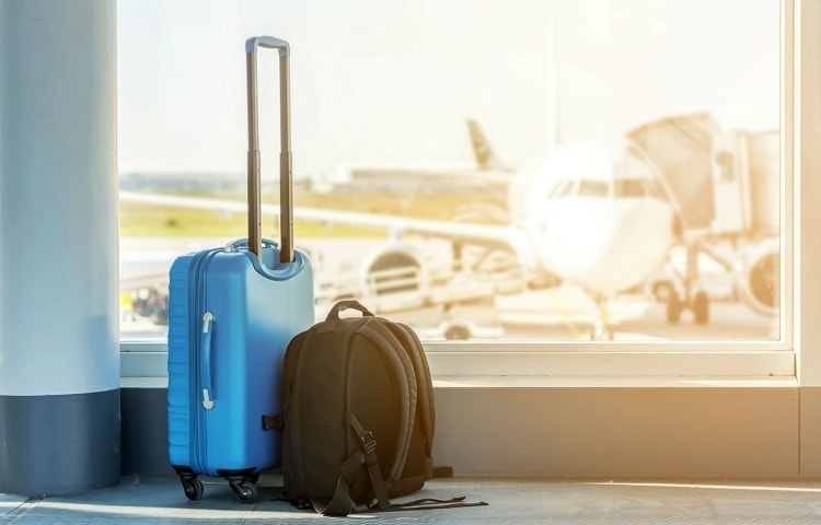 camping gear on plane