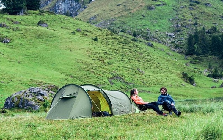 couple for primitive camping
