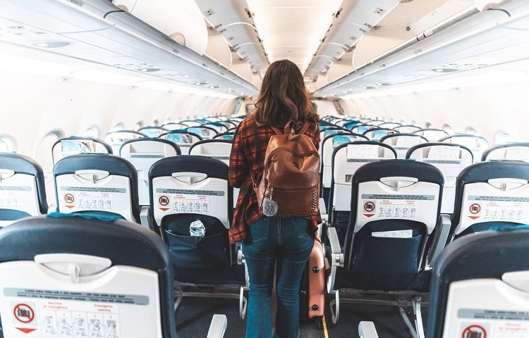 girl on plane