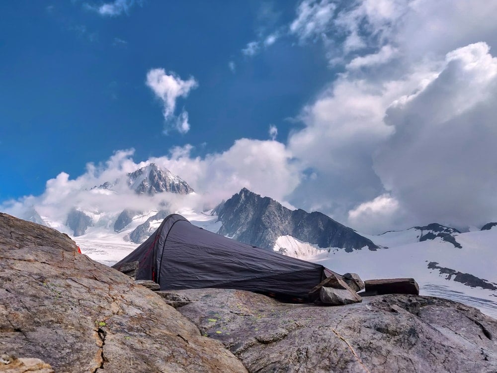 image of bivy tent in the mountains 