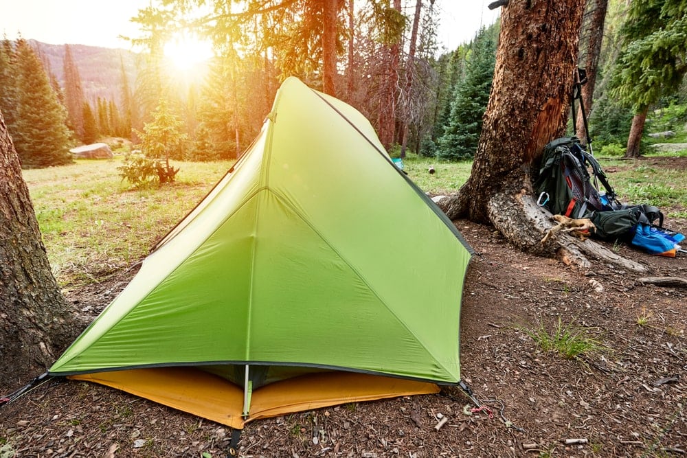 Covered camping tent