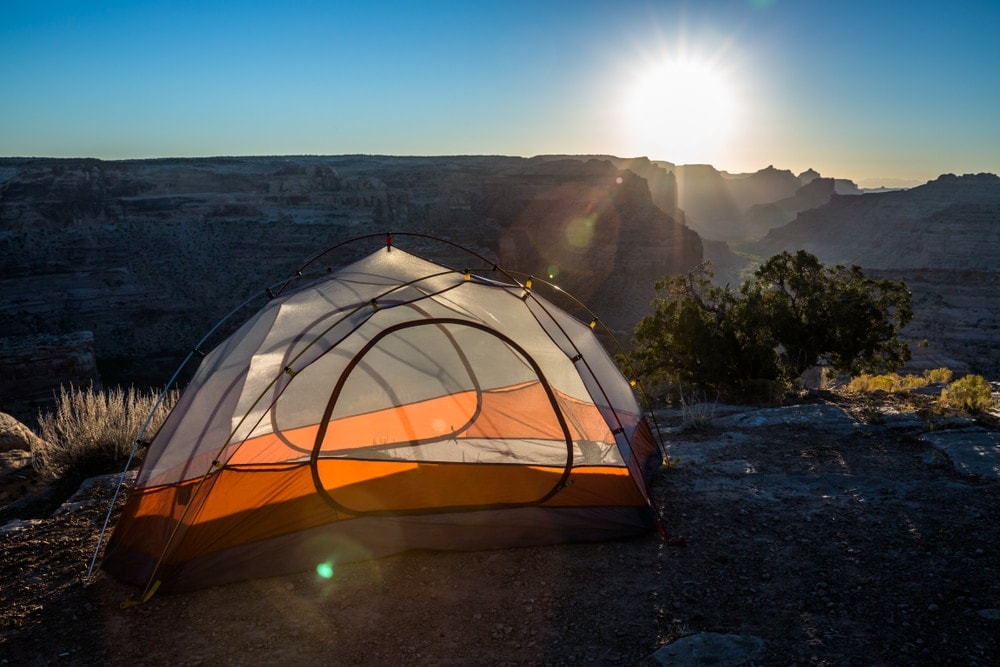Camping tent on the mountain