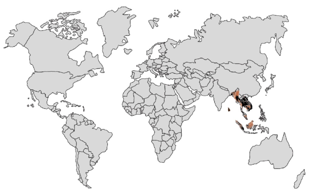 malayan sun bear distribution map