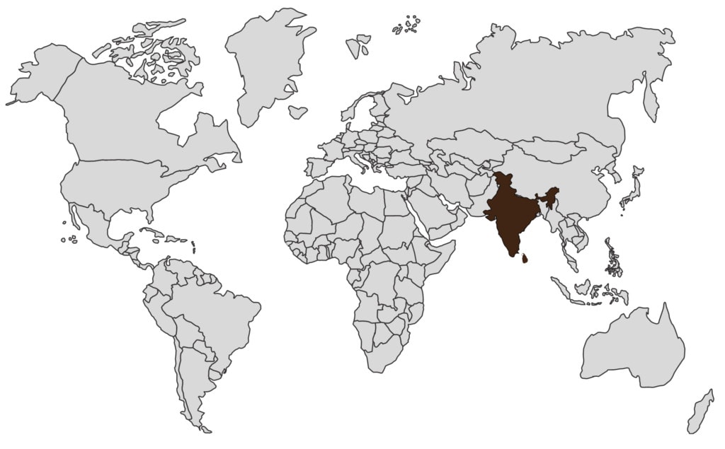 sloth bear distribution map
