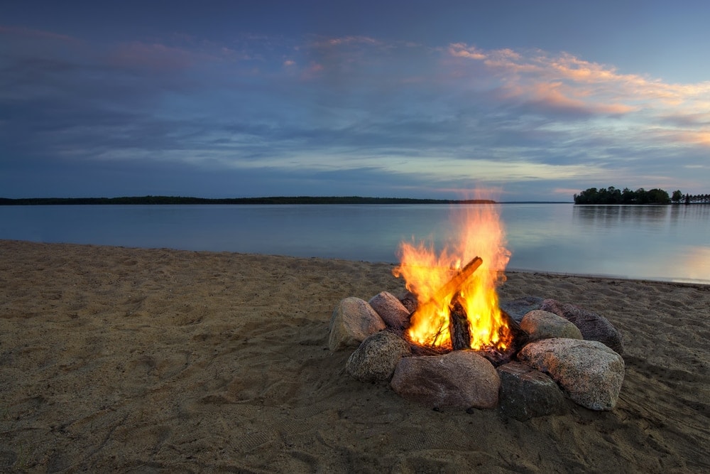Campfire in the beach