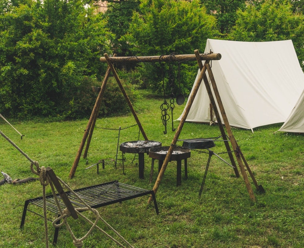 Camping grills and camping tents