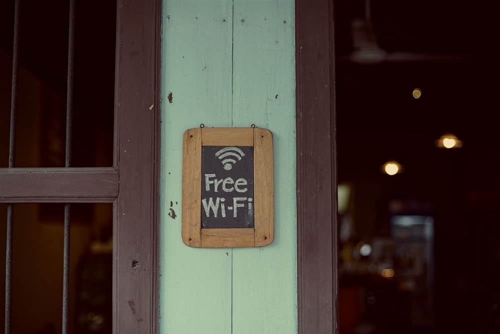 Free wifi sign in coffee shop