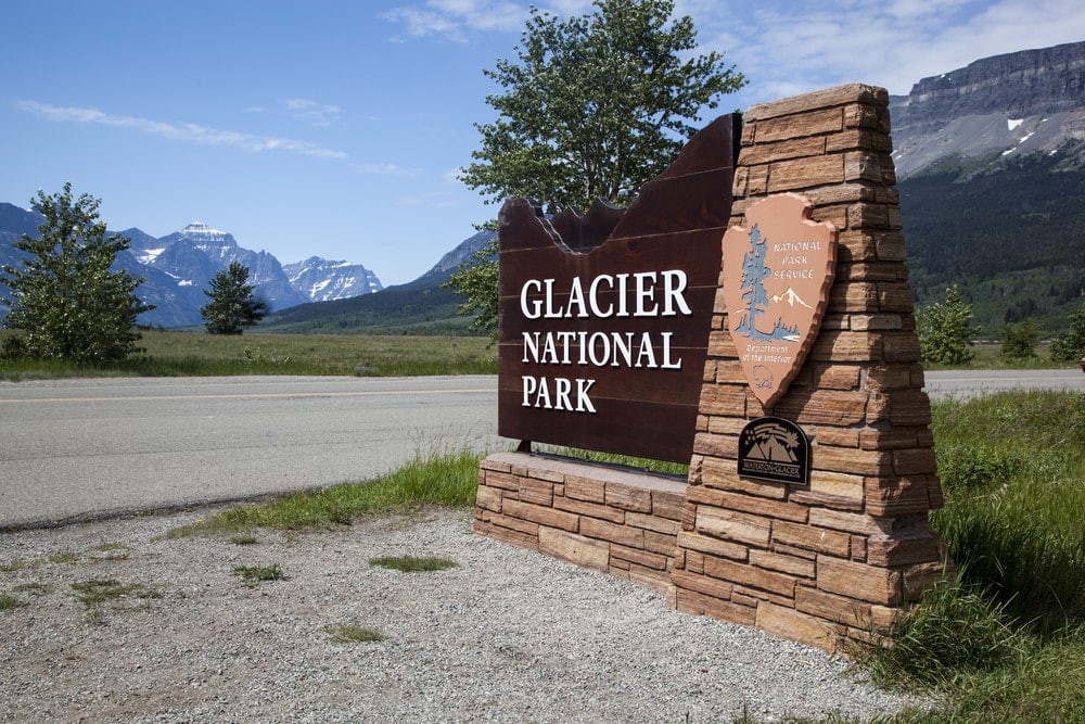 Glacier National Park entrance sign