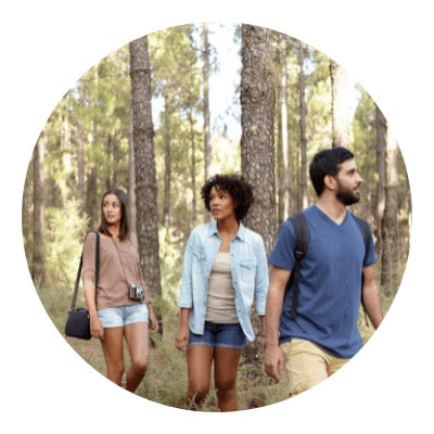 Forest tourist visit icon