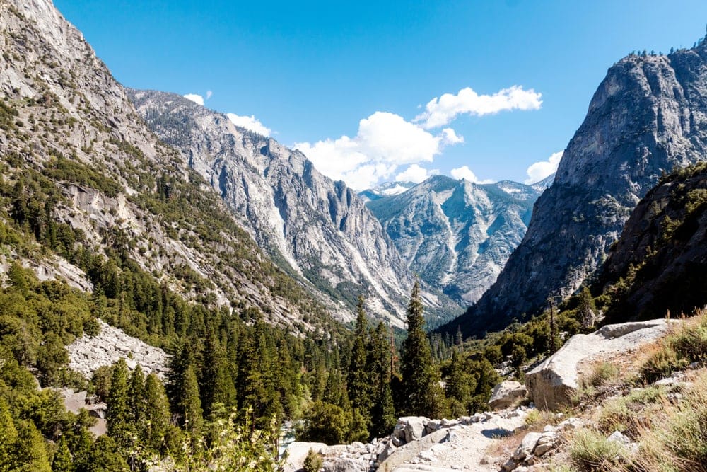 Landscape view of one of the US National park, King's Canyon National Park in East Central California