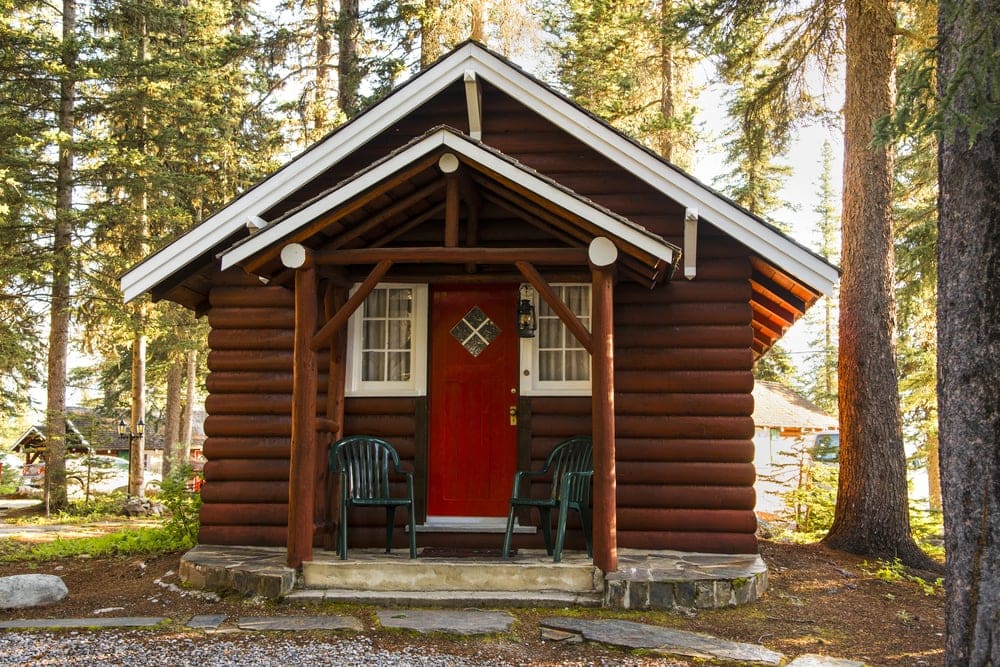 Camping cabins in a national forest