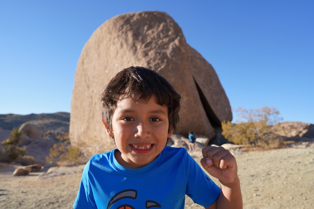 image of a boy at Joshua Tree Narional Park