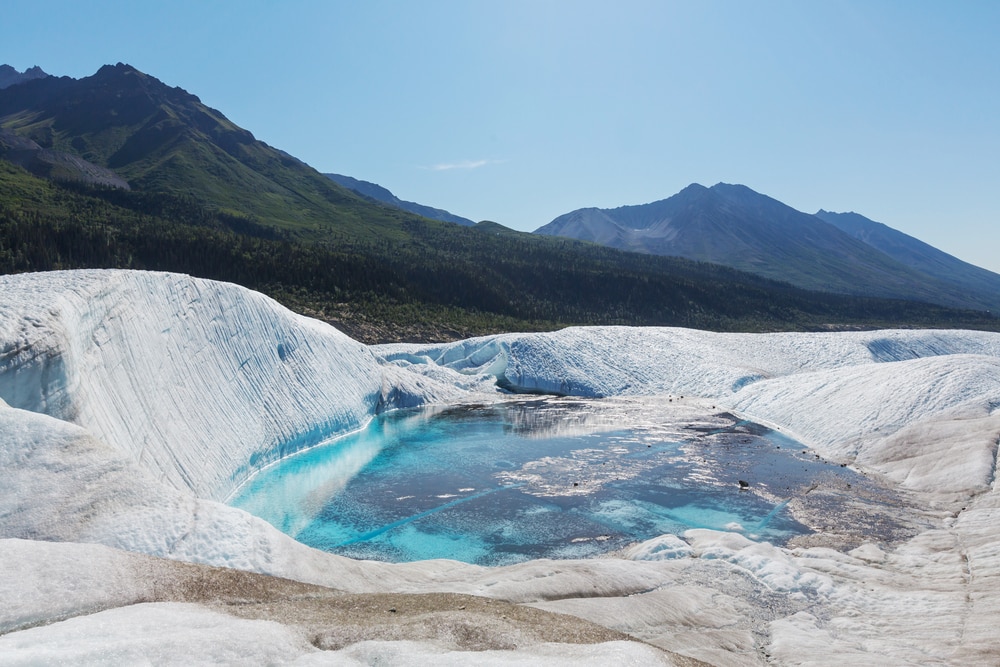 view of a Lake on Kennicott glacier, Wrangell-St. Elias National Park,