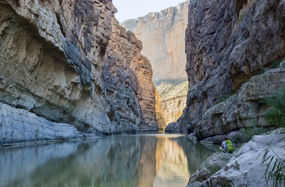 Santa Elene Canyon through the Rio Grande River at the Big Bend national park