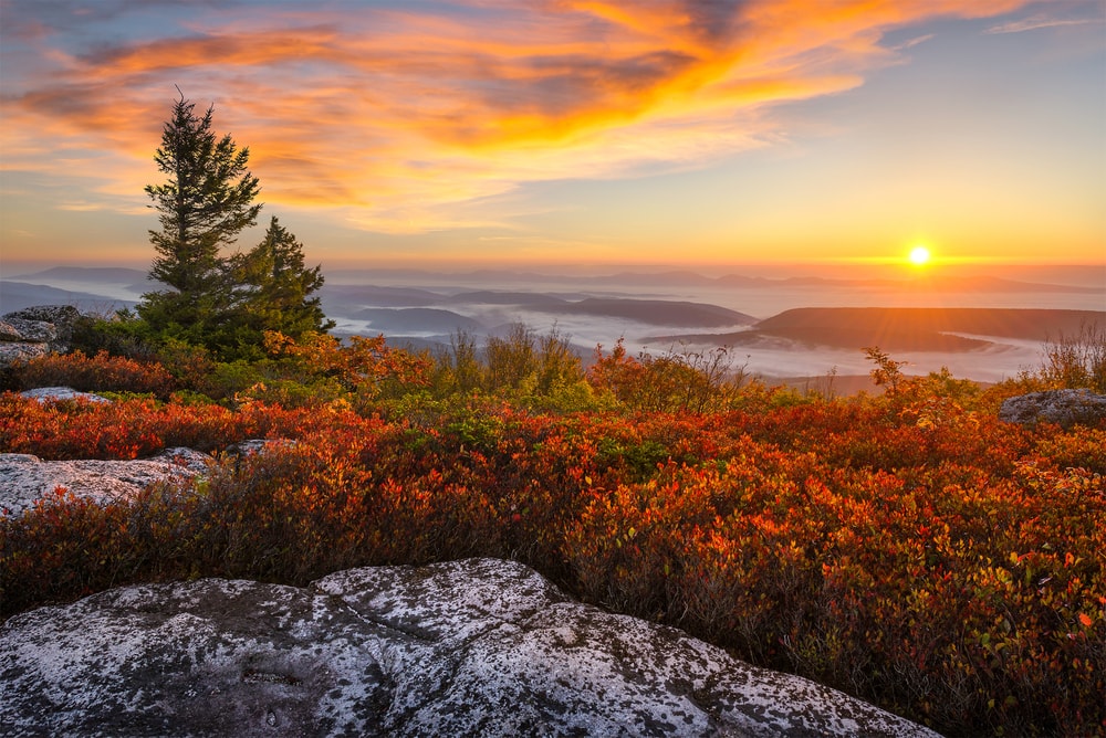 Allegheny Mountains in Virginia while watching the sunset