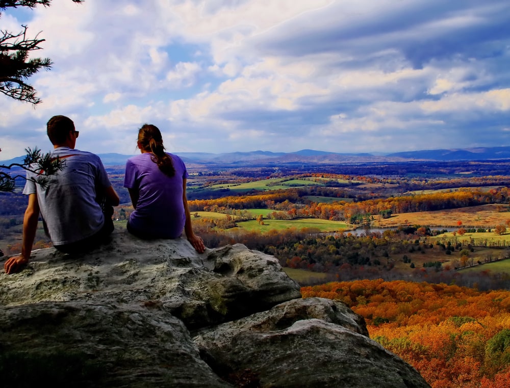 Couple enjoying the view of Bull Run Mountains