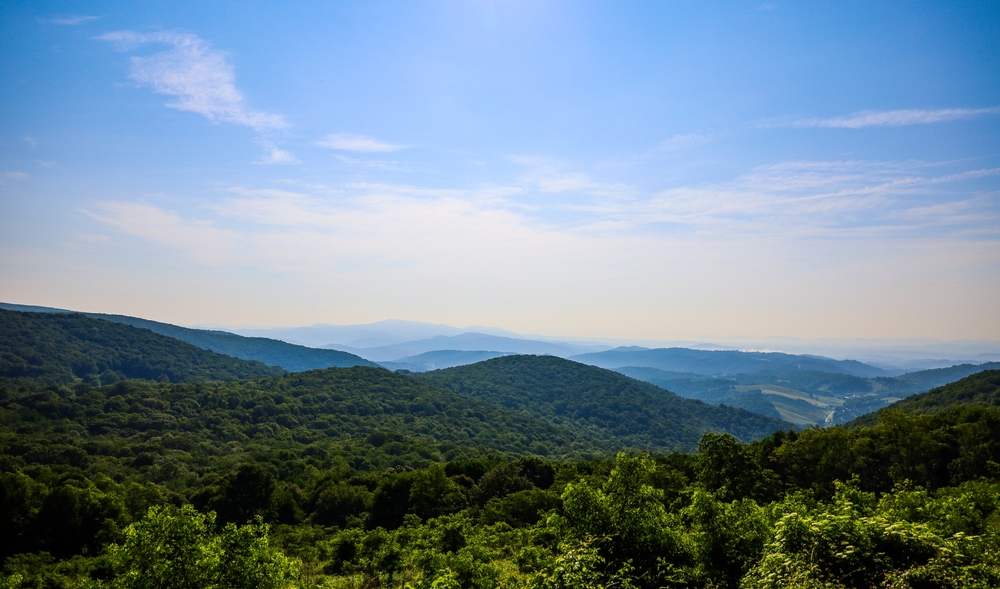View of Mount rogers in Virginia in sunset