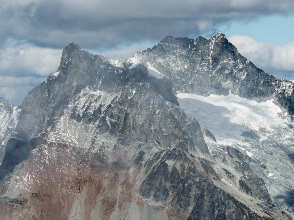 Bonanza Peak in Washington with glimpse of skies