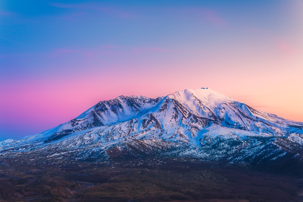 Mount Saint Helens in Washington with gradient sky in the background