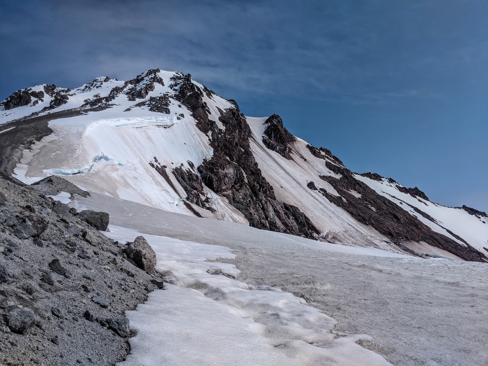 Goode Mountain in Washington with its path covered in ice