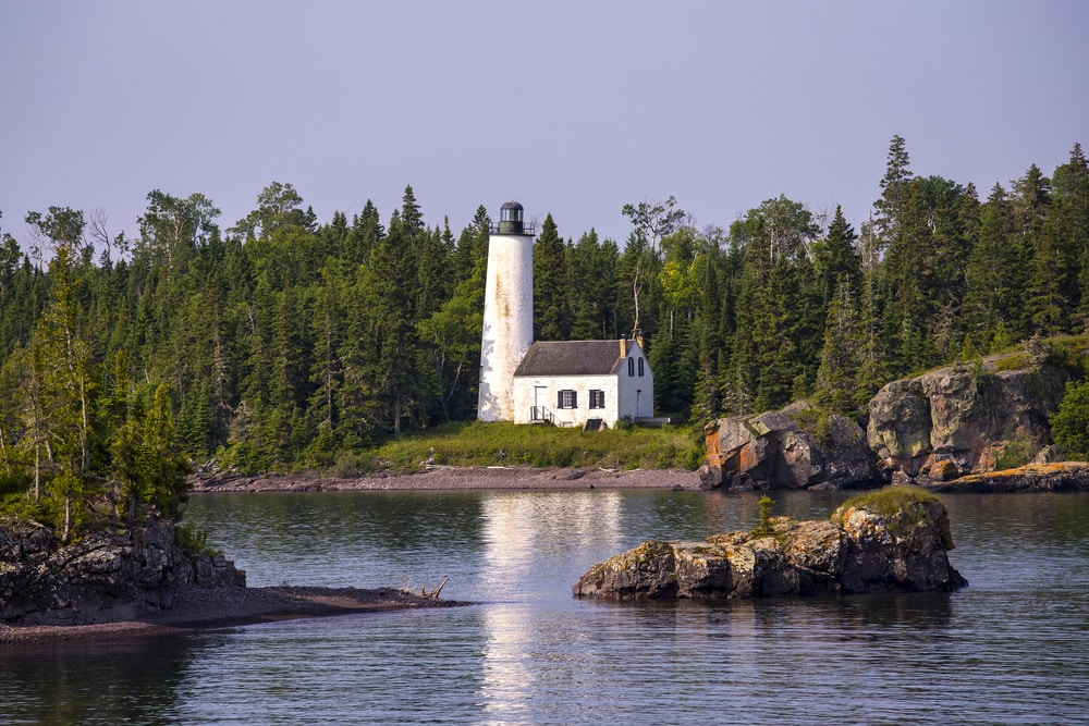 image of the Rock Harbor Lighthouse in Isle Royale National Park