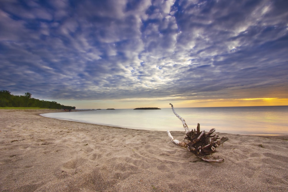 sunset on the shores of Lake Erie in Michigan