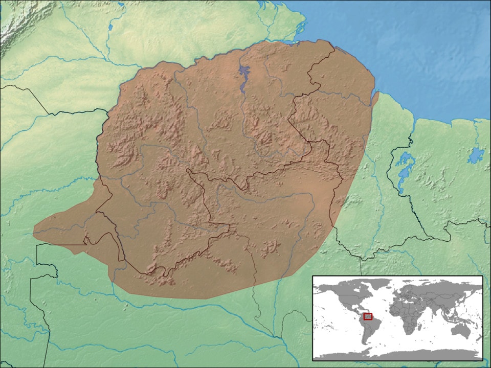 distribution map of yellow-banded poison dart frog