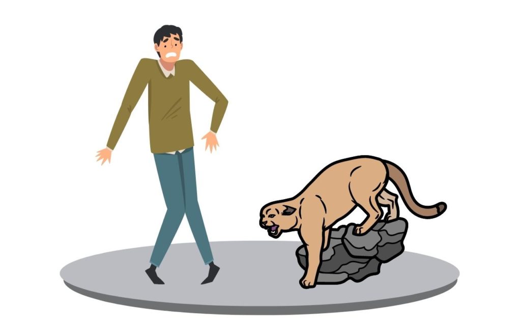 illustration of a man with a cougar