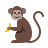 monkey holding a banana icon