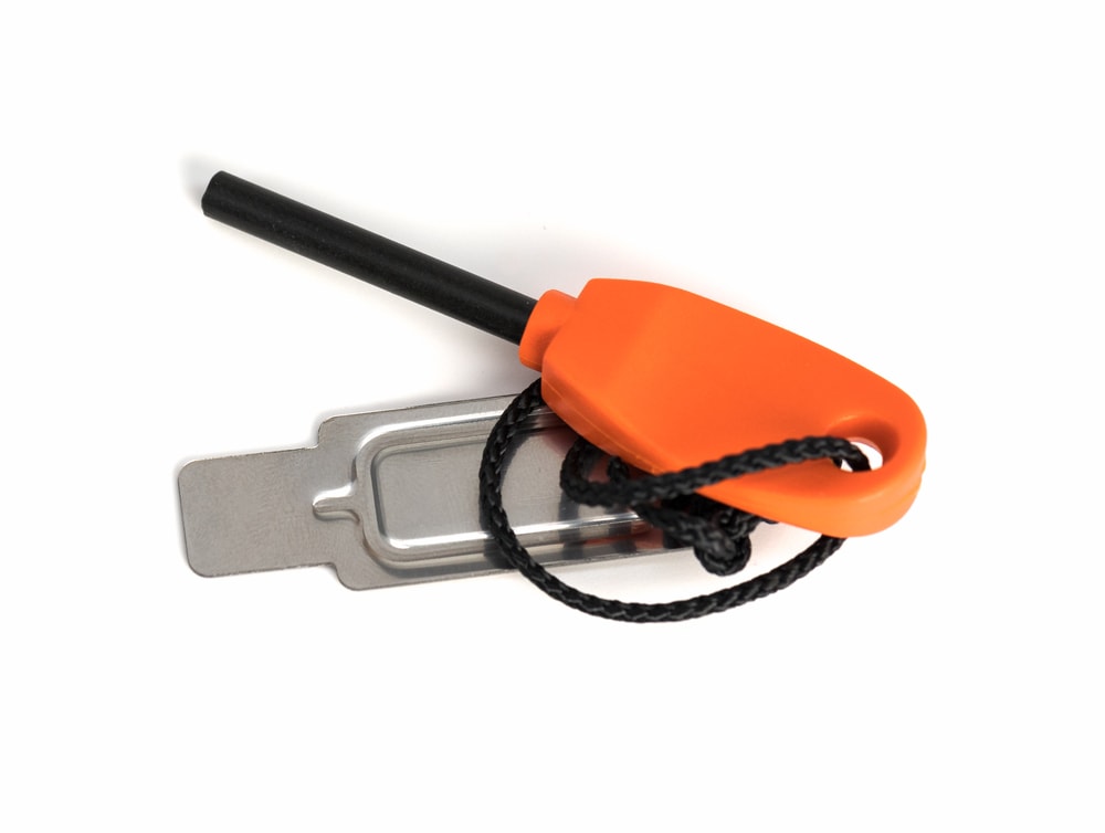 Fire steel on white background