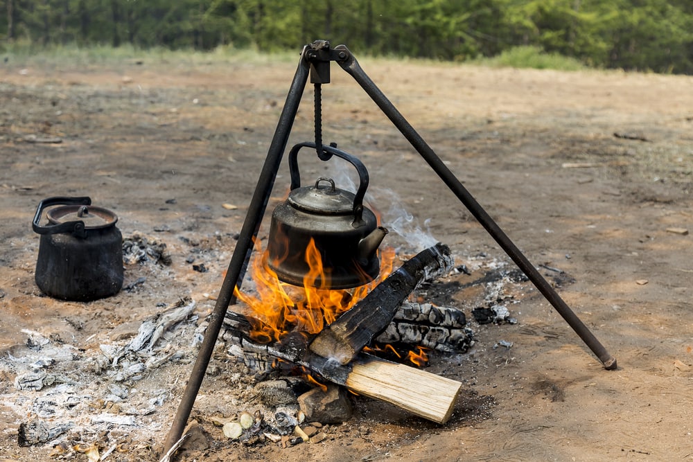 Tripod used to boil water