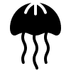 black and white jellyfish icon
