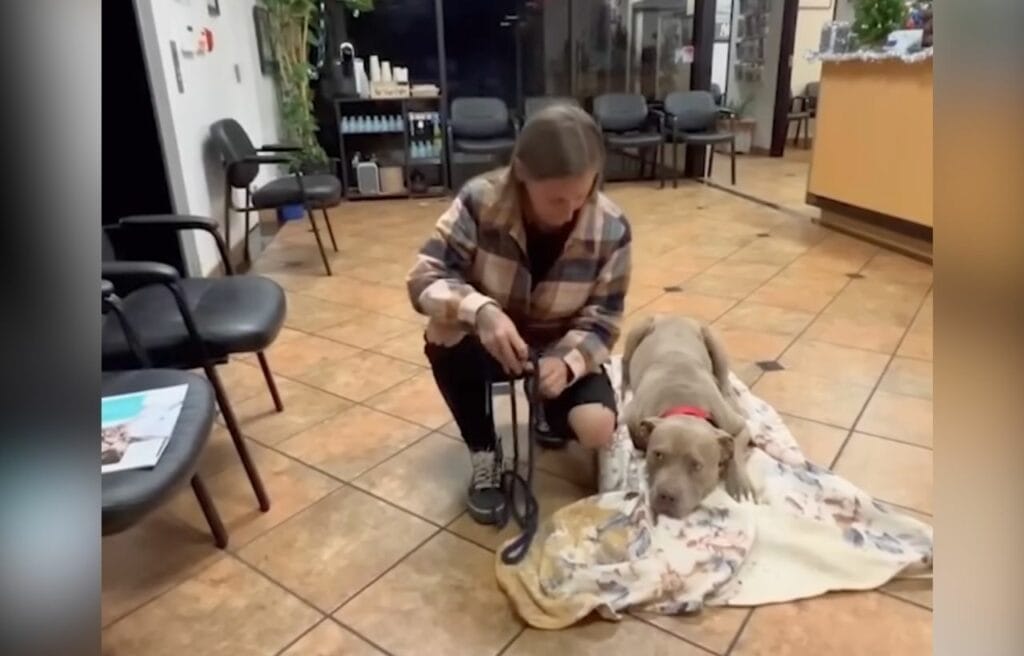 Angela when she adopted Bruno