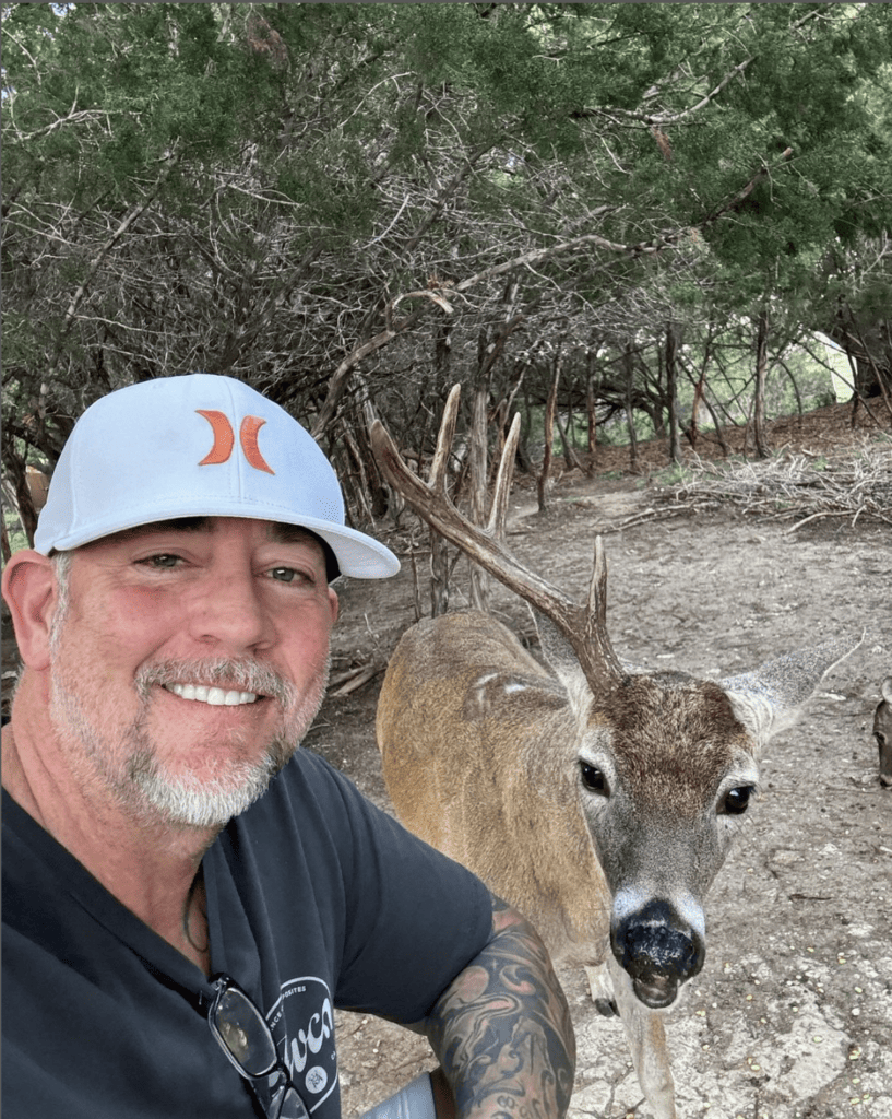 Lynn with its deer friend