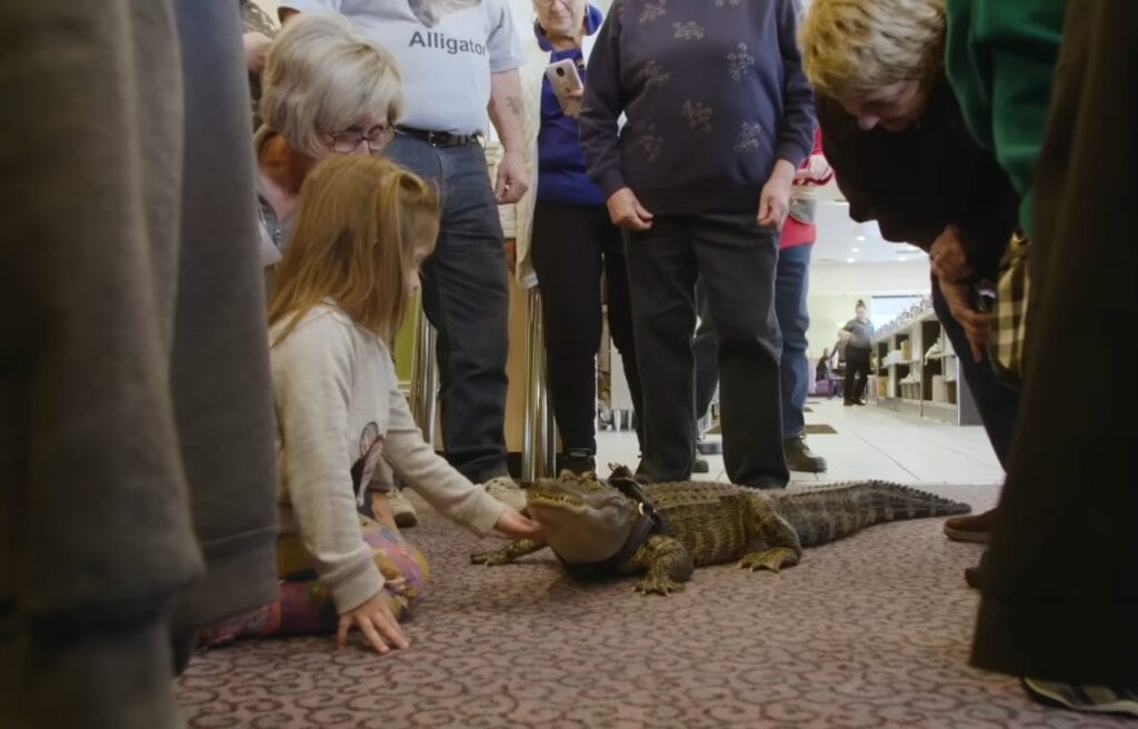 People gathered around Wally