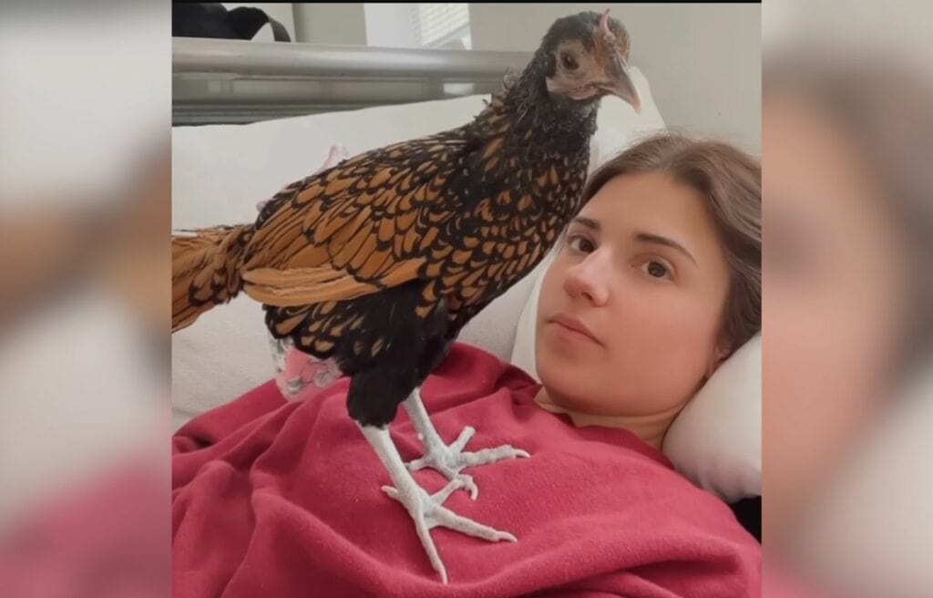 Tina standing on Ashley