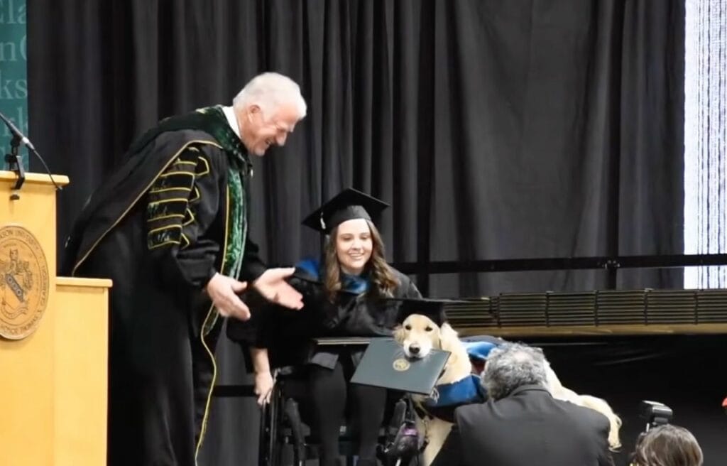 Griffin receiving diploma